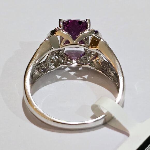 Bella Luce Rhodium over 925 SS Fancy Purple Swarovski Zirconia NWT 10 - Picture 5 of 5